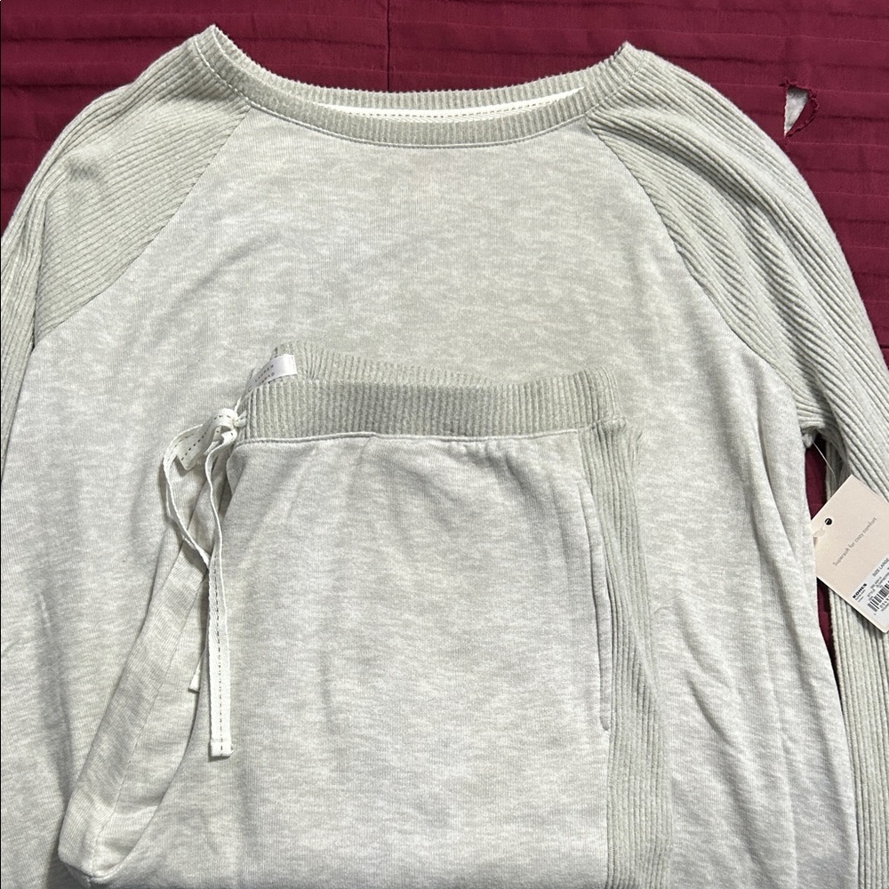 Women's Light Gray Sweater pajama set